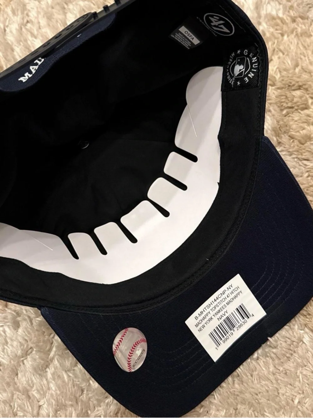 Madhappy Navy and White New York Embroidered Baseball Cap